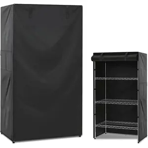 Shelf Covers for Wire Shelving,Heavy Duty Dustproof Storage Wire Rack Covers with Zipper Fit for Your Pantry Shelves ,48"*18"*72" inches, Black