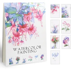 14 Sheets Flower Watercolor Paper Book 9x12'' Watercoloring Paper Painting Pad Arts Water Coloring Pad  - Painting Pad Art Painting Supplies Ideal for Beginners