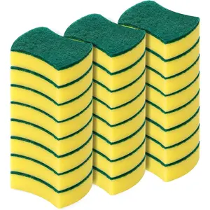 24 Pack Eco Non-Scratch Kitchen Cleaning Scrub Sponges for Dishes