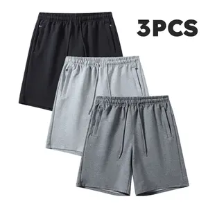 Men's 3-Pack Sweat Shorts: Drawstring Waist Relaxed Fit Casual Bottoms