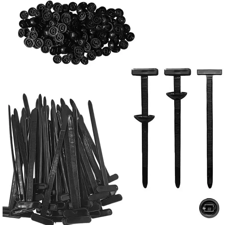 50PCS Heavy-Duty Nylon Push-Lock Cable Ties with 1-Click Locking System & Release Tool, Reusable, Heat-Resistant, UV-Protected, 1 Size, Compact, Versatile Automotive Fastening Solution for Home, Garden Use