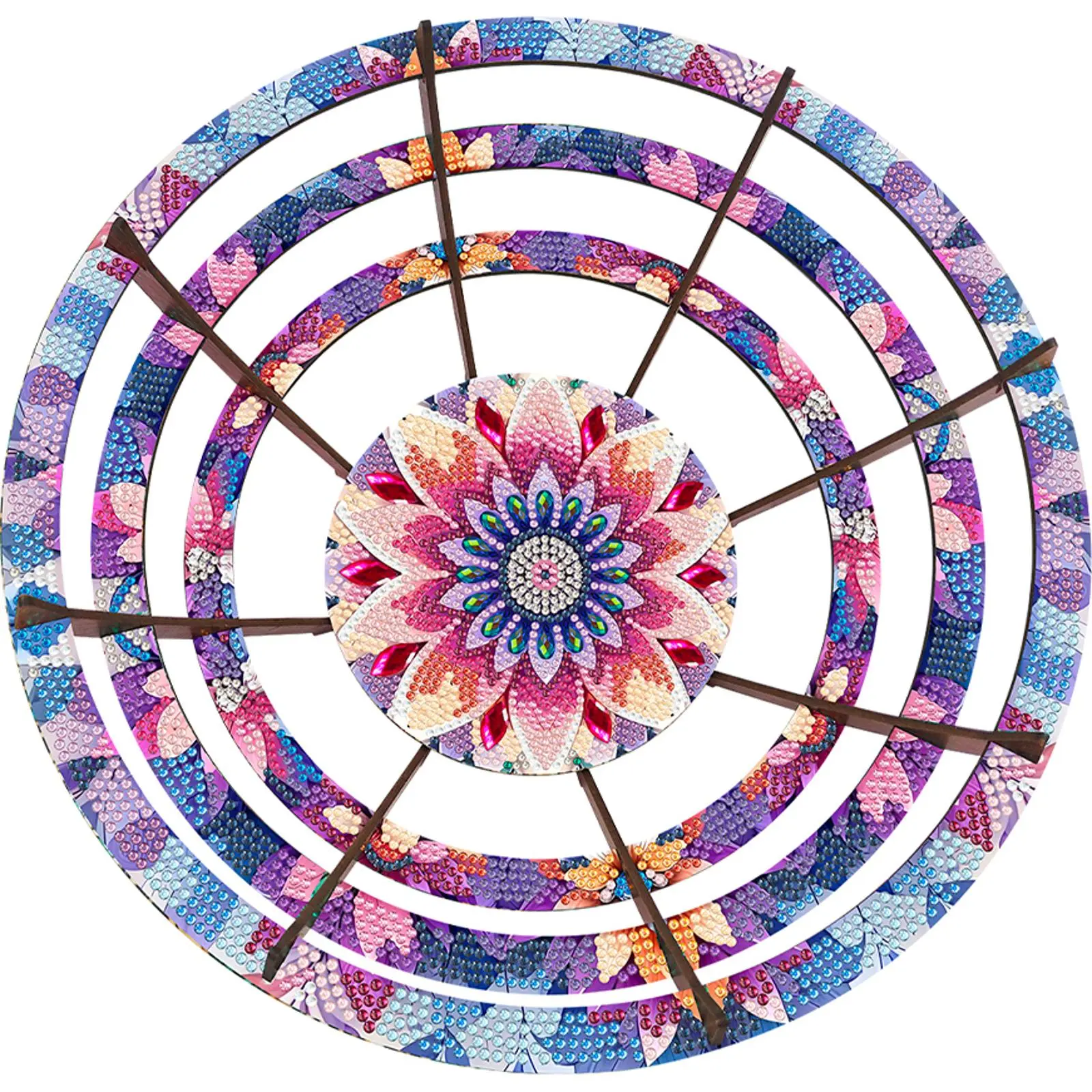 Diamond Painting Kit DIY Diamond Wooden Snack Storage Tray Diamond Art Painting Candy Plate DIY Handmade Dot Diamond Decorative Plate for Parties Festivals Family Gatherings