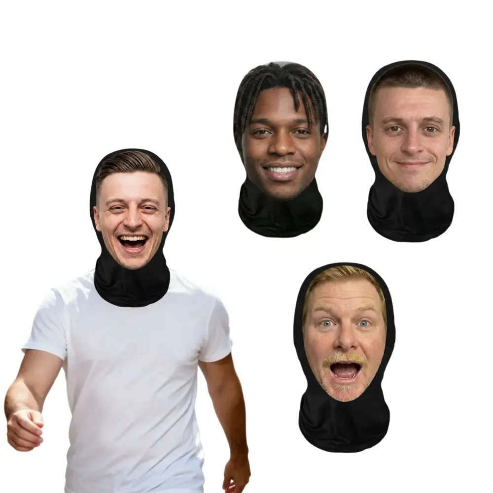 Elastic Cosplay Headgear Hood for Hip-Hop Style, Funny Printed Prank Full Face Mesh Mask, Costume PartyHeadwear, Motorcycle Protective Head Cover, High-Visibility Mesh Design for Comfort, Ideal for Festivals,Events, and Star-Themed Decorations
