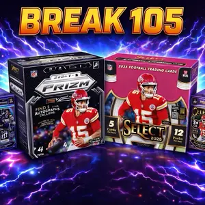 Break #105: 1X-2025 NFL PANINI PRIZM BLACK HOBBY BOX+ 1X-2025 NFL SELECT HOBBY + 4X-2025 NFL OPTIC BLASTERS + 4X-2025 NFL SELECT BLASTERS  (“PYT”) PICK YOUR TEAM BREAK
