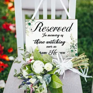 Wedding Reserved Sign Wooden Memorial Plaque, Wedding Wood Memorial Board, Parent Tribute Banner, Heaven Celebration Restaurant Seat Banners, Wooden Decor, Wooden Letter Sign