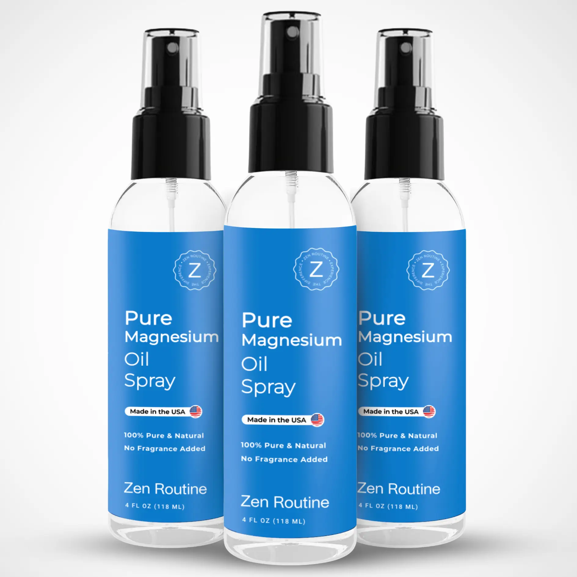 (3-Pack) 4oz Zen Routine Magnesium Spray - USP Grade Magnesium Spray - Comfort