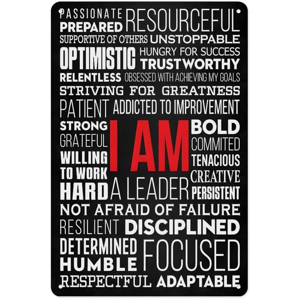 8x12 in Aluminum Flat Decorative Sign - Lightweight Home Office Wall Decor, Funny Positive Word Plaques & Signs