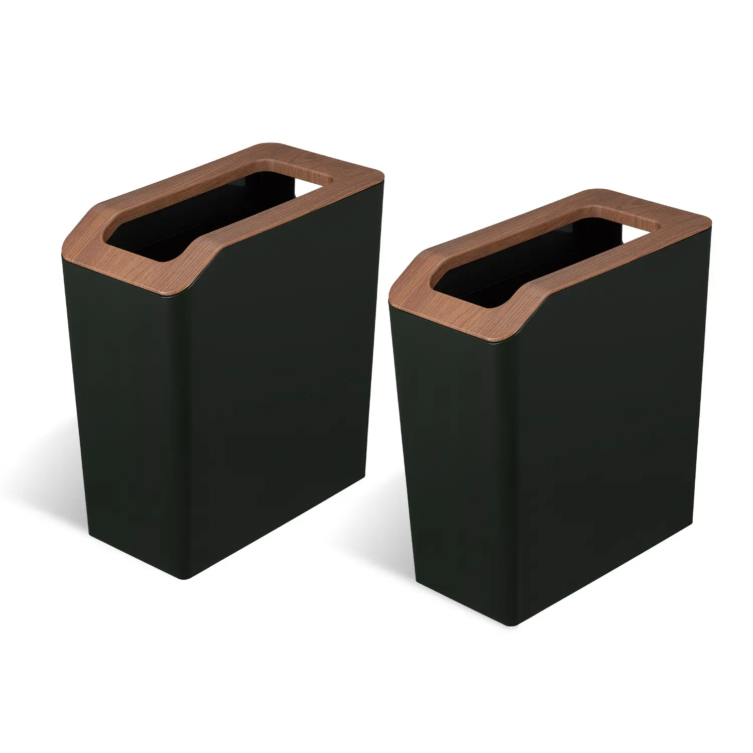 Home Zone Living 2-Pack 2 Gallon Slim Rectangular Trash Cans with Open Top Lids