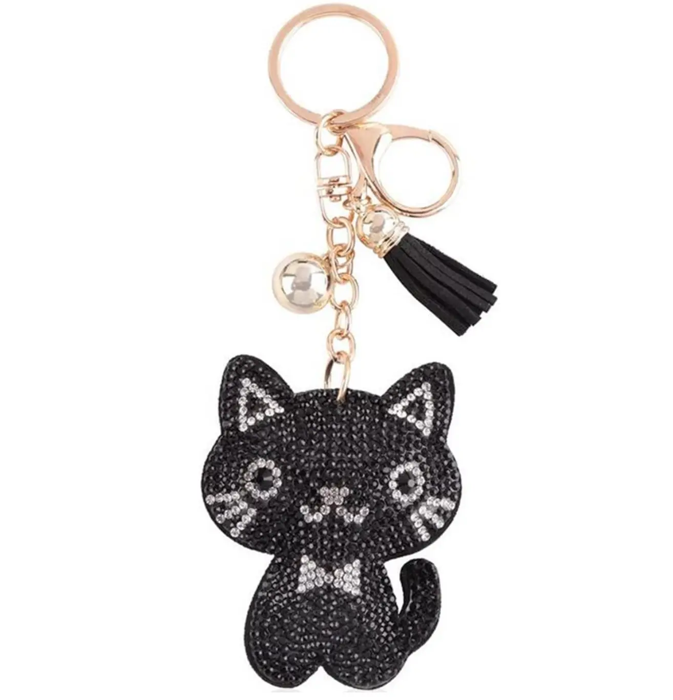 Black and Silver Bow Tie Cat Gold Hardware