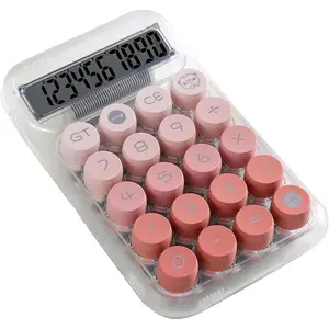 Round Mechanical Desktop Calculator, Battery Powered Circular Desktop Calculator for School Student Office Accounting Use, 1 Pack (Battery Not Included)