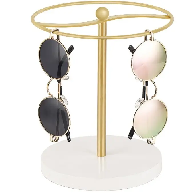 Sunglasses Organizer Metal Glass Holder Storage Stand Display Holds 12 Pairs For Table, Dresser, Desk, Countertop