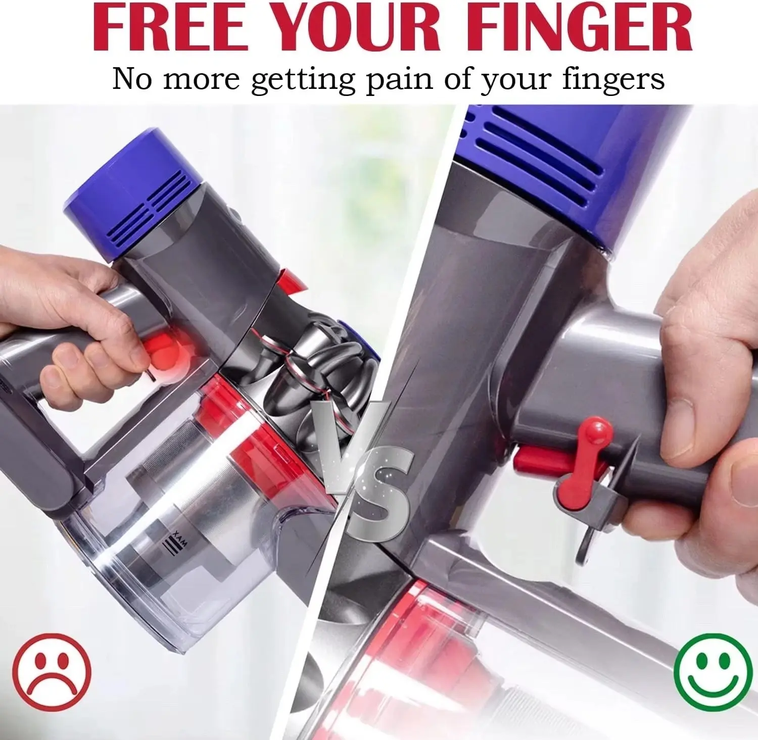 Red Trigger Lock for Power Button of Dyson V6 V7 V8 V10 V11 Vacuum-Figure Relax