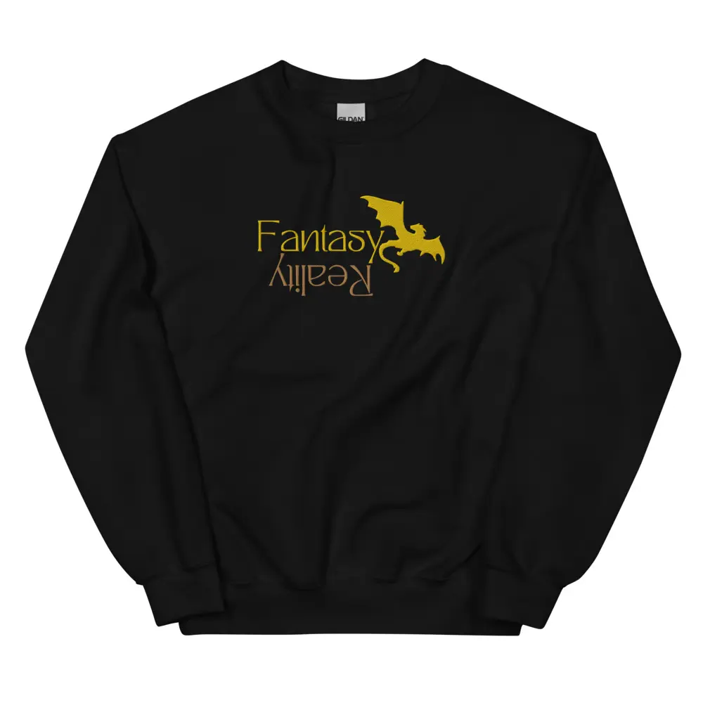 Fantasy over Reality embroidered crew neck gildan sweater Soft Loungewear Crewneck