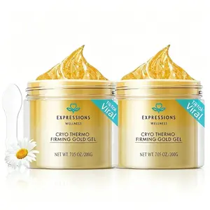【Buy One Get One Free】15-Day Cellulite Smoothing Sculpting Tightening Gold Massage Cream 200g, Cryo Thermo Firming Body Gel to Tone & Moisturize Belly, Thigh, Butt & Arm, Unisex Body Contouring Treatment For Men & Women