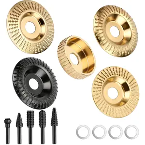 5 piece Angle Grinder Wood Carving Disc Set Wood Carving Tools Wood Carving Disc Arbor Stump Grinders Tool Grinding Wheel Shaping Disc Set