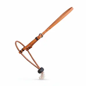 Single Rope Noseband Leather Headstall USA Made