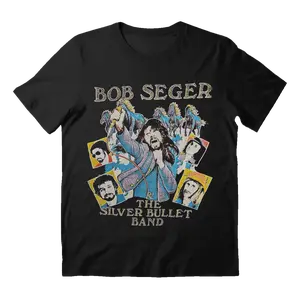 BOB SEGER & The Silver Bullet Band Black T-Shirt Men's Sweatshirt, Gift For Fan, Casual Cotton Fabric Menswear Top
