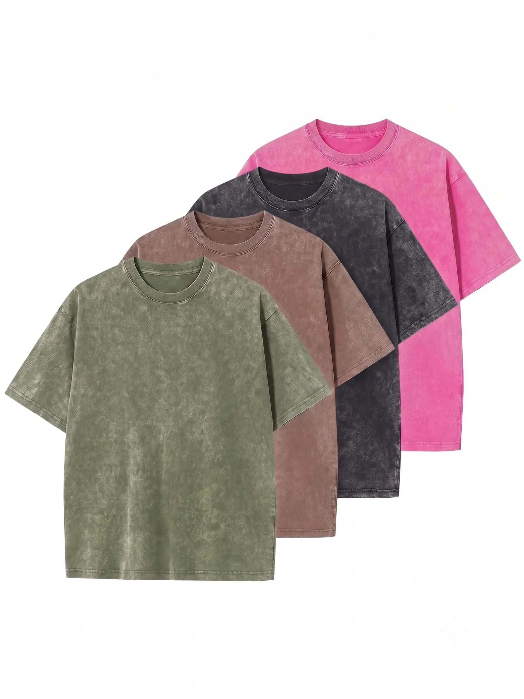 Premium Oversized Mineral Wash T-Shirt Heavyweight Cotton Tee Men Women Vintage Acid Wash Plain T Shirt Retro Distressed Streetwear Casual Blank Top Harajuku Drop Shoulder Loose Fit Crewneck Summer Graphic Tee Pack Unisex Gym Solid Color Clothing