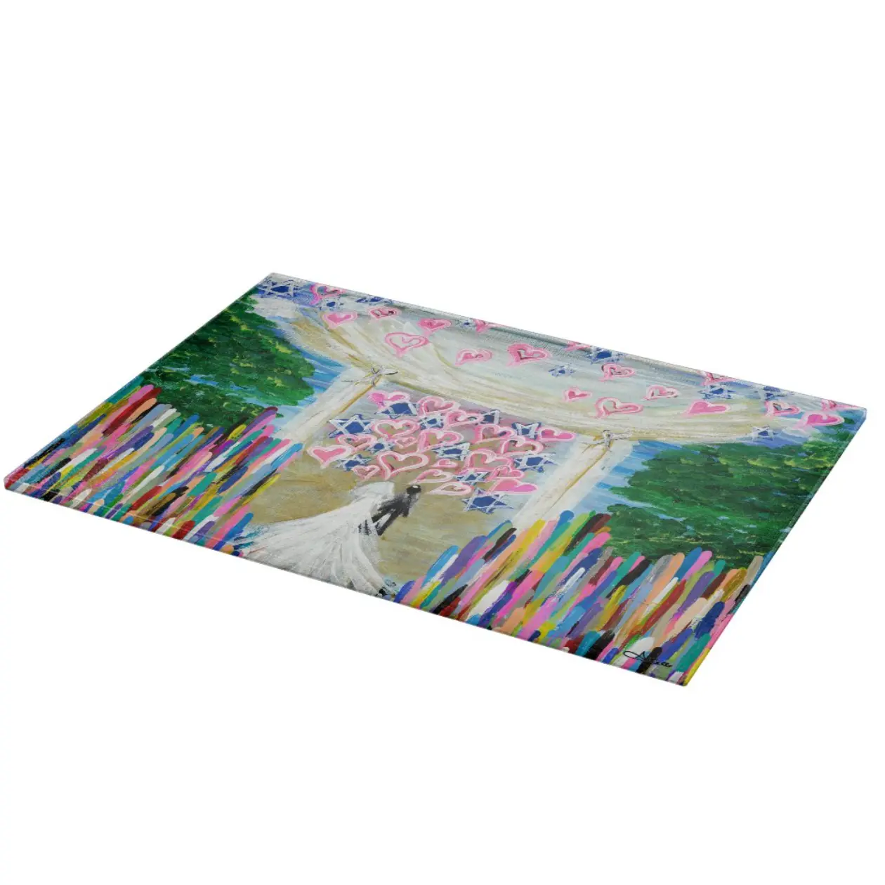 Jewish Wedding Glass Tray