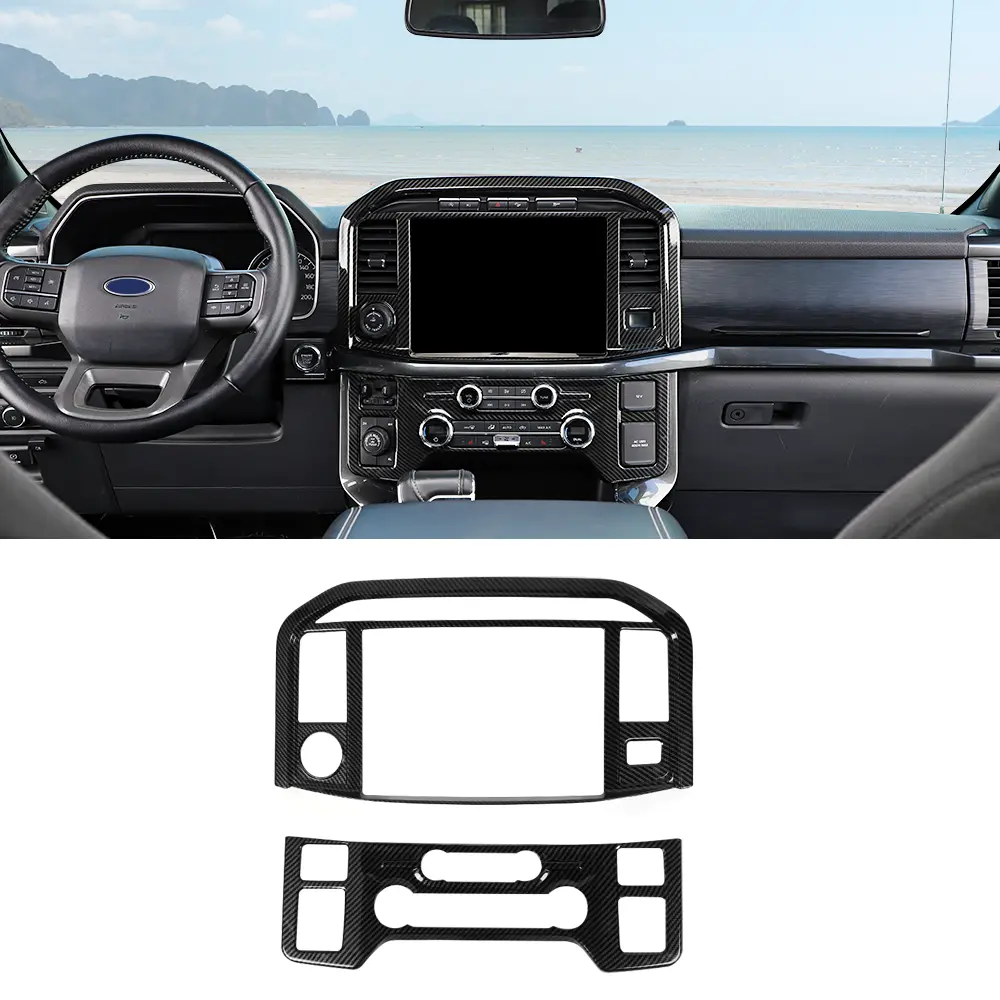 Car Interior Center Console Navigation & Air Conditioner Button Cover Trim - Car Accessory, Vehicle Accessories for 2021+ Ford F150 Automotive Interior Sticker