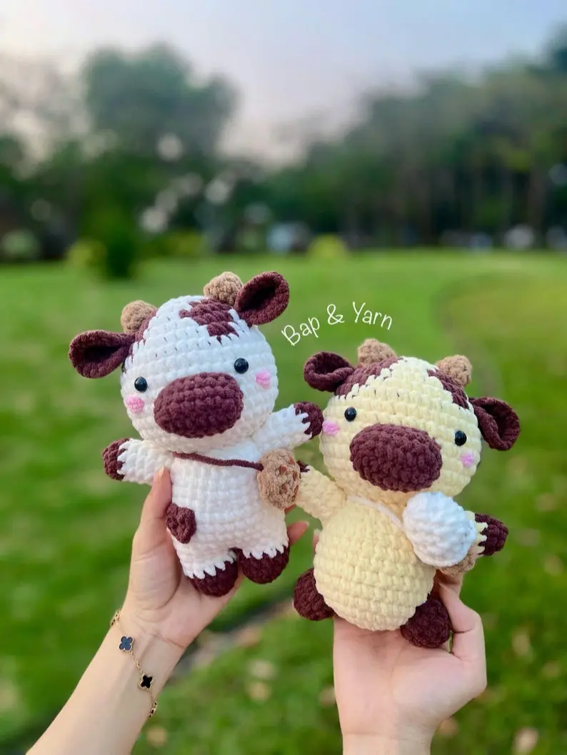 Crochet Cow, Amigurumi Cow, Crochet Cow Plushie, Milk Cow with bag, Strawberry Cow, Cookie Cow, Ice Cream Cow, Handmade Gift