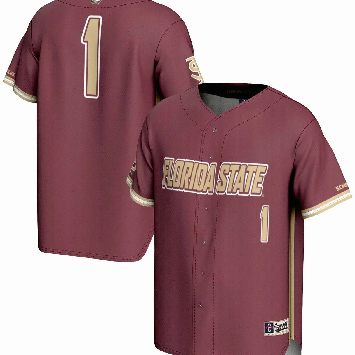 #1 Florida State Seminoles GameDay Greats Lightweight Baseball Jersey - Garnet