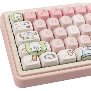 Profile Pink Pig Keycaps, Dye-Sublimation Cute Keycap Set for Cherry Gateron MX Magnetic Switches Mechanical Keyboard