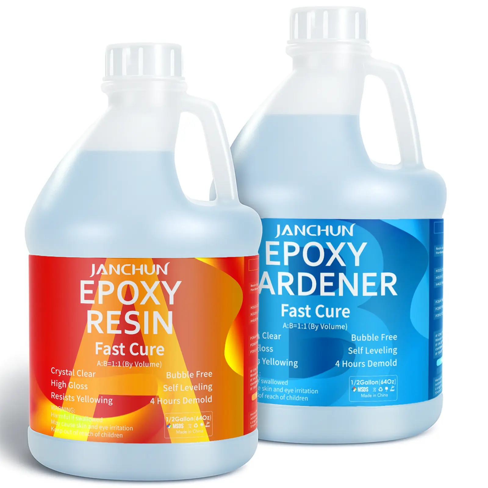 Epoxy Resin Kit 1 Gal - Self-Leveling,UV-Resistant,Anti-Yellow,1:1 Mix for Table Top, Arts & Crafts, Wood Casting, Jewelry Making, Use with Mica Powder, Silicone Molds, Alcohol Ink