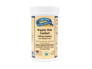 Chupp's Organic Kids Comfort Mixed Berry Flavor 5 Billion Probiotic with Vitamin C & D Digestive Immune Support Free from Allergens