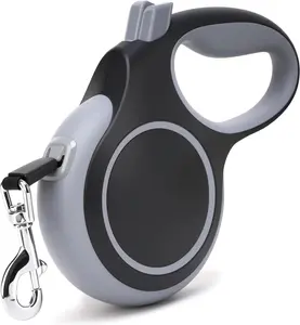 26Ft Retractable Dog Leash, Heavy Duty Great Leash for Dog up to 110 lbs, Anti-Slip Rubberized Handle, One-Handed Brake, Strong Nylon Tape, Tangle Free (Large, Black)