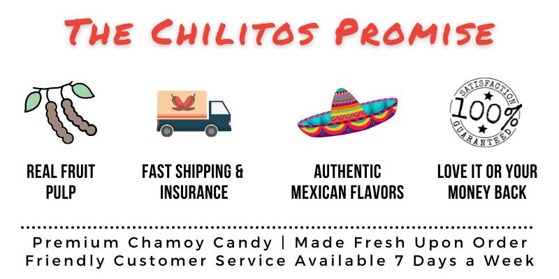 CHAMOY CANDY MIX - Chilitos Sweet, Sour & Spicy Chili Snack - Mexican Fruit Flavored Gummy Candy for All Ages, Authentic Dulces Mexicanos Enchilados, Candy Jars with Tamarindo Pulp Chamoy
