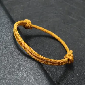 New 2026 New Handmade Adjustable Rope Bracelet Men 4mm Thin String Relationship Braclet Gift For Him Lucky Thread Brazalete Pulseira Gift for love