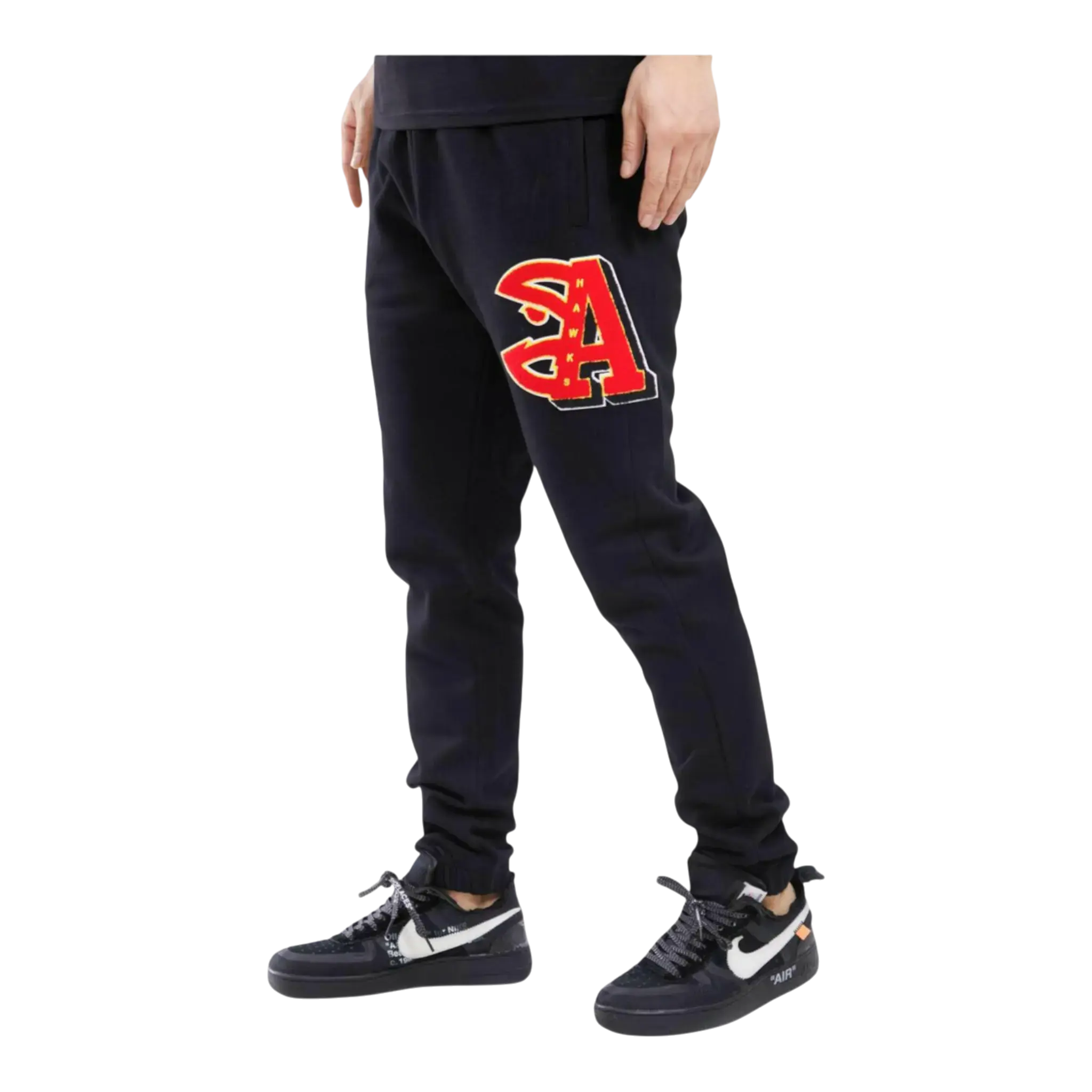 Pro Standard NBA Atlanta Hawks Mash Up Logo Sweatpants in Black | Men's