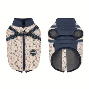 Reflective Dog Jacket for Winter - Padded Pet Vest with D-Ring, Adjustable Fit, Waterproof, Fleece-Lined Warm Coat for Small, Medium, Large Breeds, Woven Polyester Material with Zipper Closure