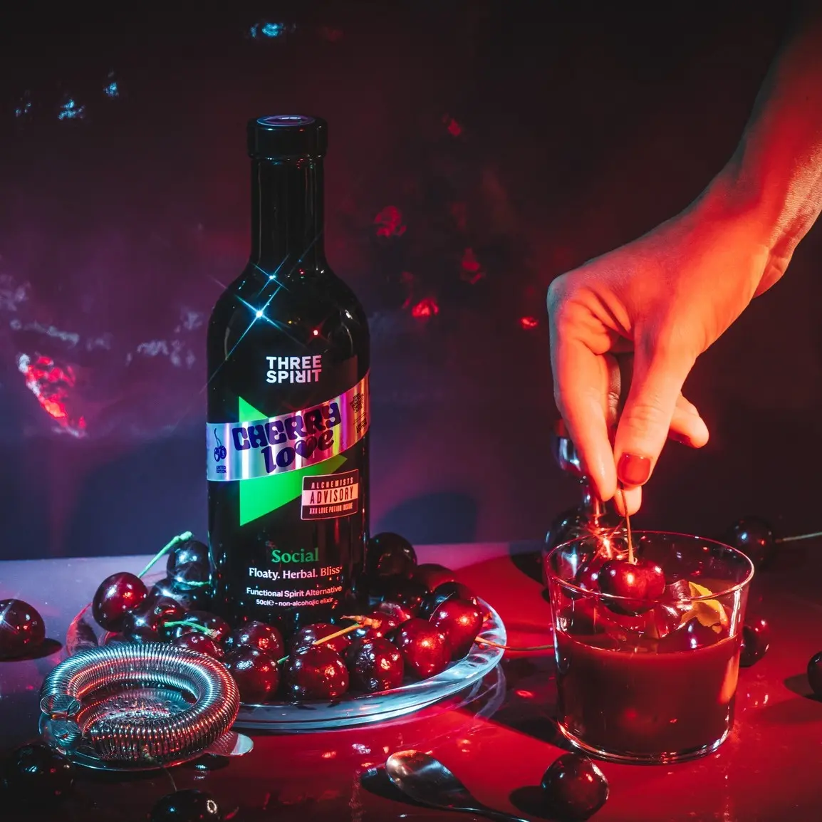 Three Spirit - Cherry Social Love - LIMITED EDITION - Non-Alcoholic Botanical Elixir