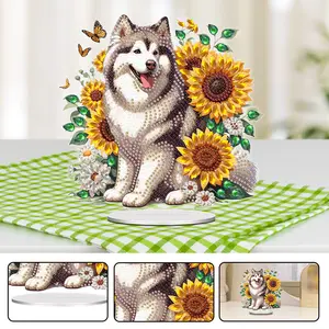 2D Flat Print DIY Diamond Painting Tabletop Ornaments Kit Table Top Diamond Painting Ornament Kits 5D DIY Diamond Art Tabletop Decorations for Home Office Desktop Decor