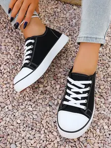 2026 New Canvas Shoes, Solid Color Fashion Summer Comfortable Canvas Shoes, Stylish and Lightweight Design, Perfect for Daily Wear
