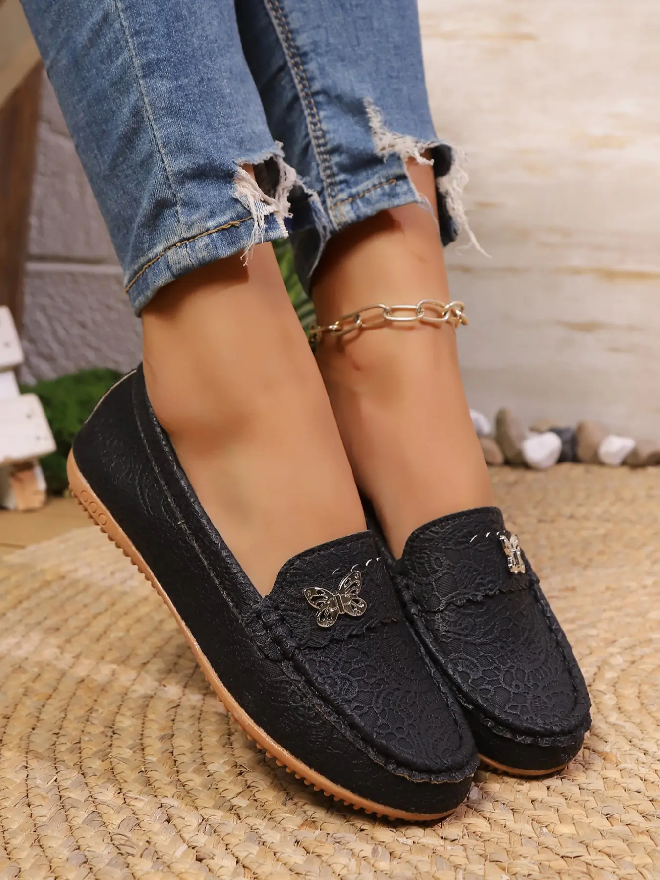 Women's Fashion PU Leather Slip-On Easy Breezy Loafers, Casual Comfortable Soft Sole Shoes, Lightweight Breathable Walking Flats for All Seasons, Casual Trendy Flat, Lightweight Breathable Footwear
