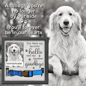 Pet Memorial Collar Frame, Dog Cats Bereavement Gifts, Custom Pet Memorial Gifts, Keepsake for Pet Lovers, Dog Frames for Pictures Memorial