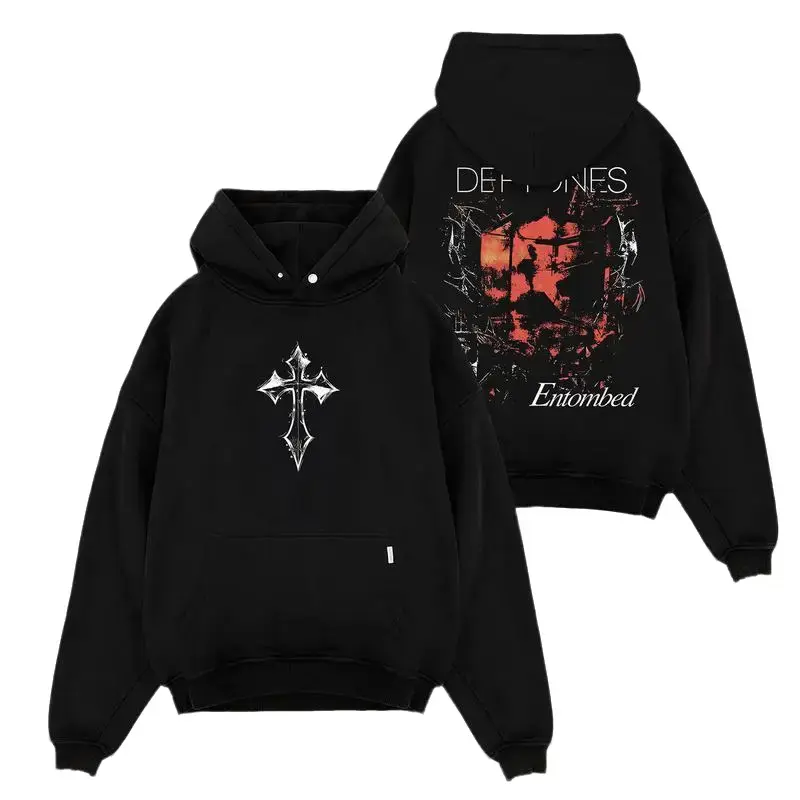 Deftones Entombed Heavy Metal Hoodie, Deftones Hoodie, Music Graphic Hoodie, Rock Band Hoodie, Unisex Oversized Hoodie – Cozy Casual Pullover for Men & Women