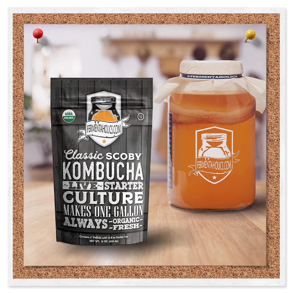 Classic Kombucha SCOBY – USDA Certified Organic Live Kombucha Starter Culture Drinks Beverage