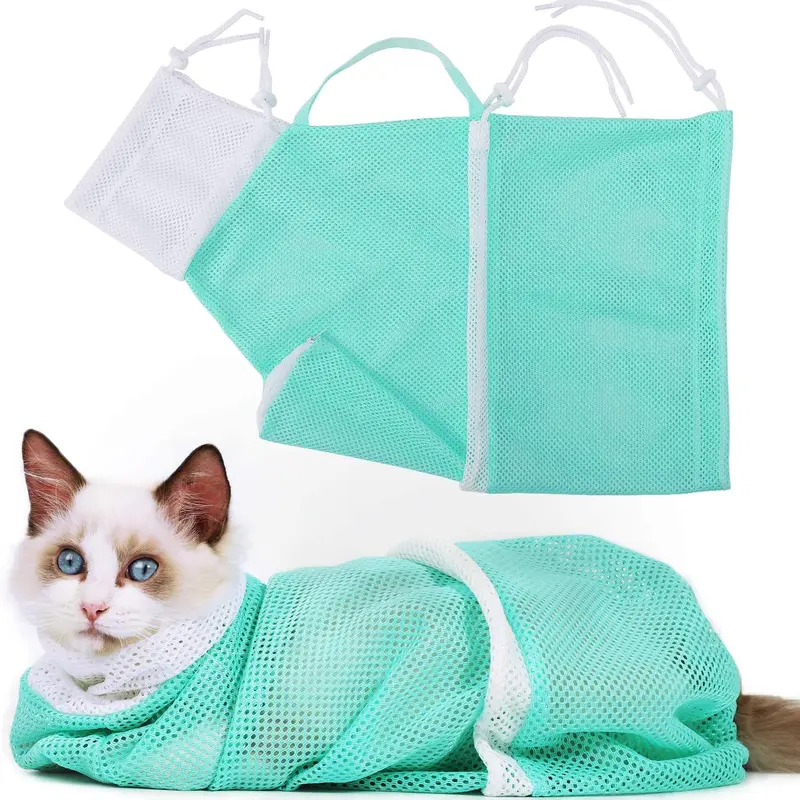 Cat Bath Mesh Bag, 1 Piece, Cat Grooming Shower Bag, Cat bathing Bag