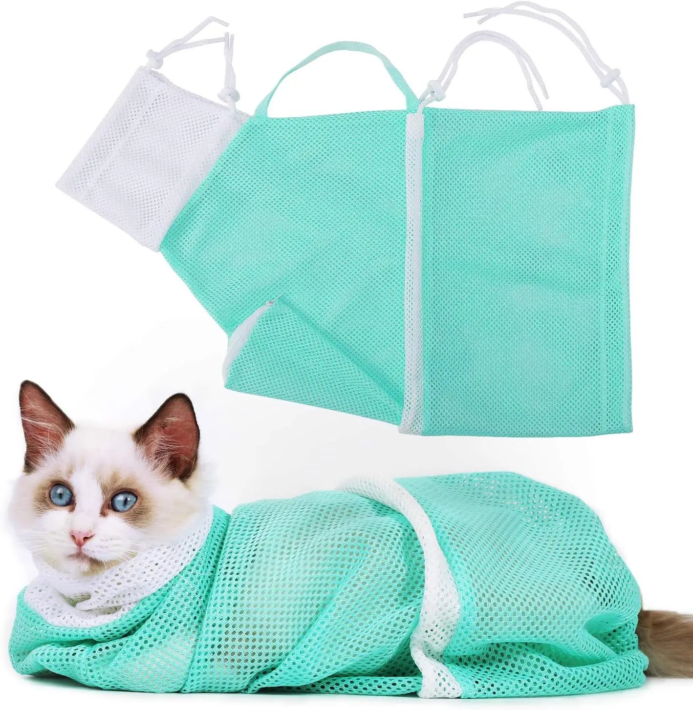 Cat Bath Mesh Bag, 1 Piece, Cat Grooming Shower Bag, Cat bathing Bag