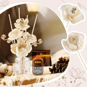 Booutiq Yart Reed Diffuser Set with Tulip Flowers Vintage Rectangular Bottle Rose Scent, Reed Diffusers 5 fl oz for 120 Days Narrow Spaces, Flower Reed Diffuser Long Lasting for Bathroom, Office, Shelf Decor