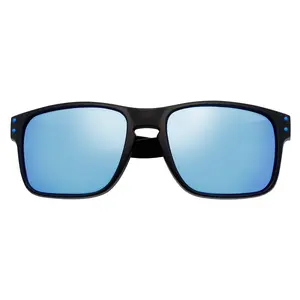 HALLBROOK - Polarized Modern Sports Sunglasses Matte Black Blue Mirror