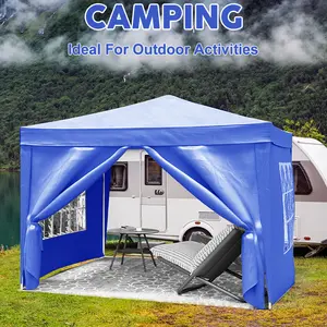 SAVEYOUR  Premium 10'x10' Quick Setup Pop Up Canopy, UPF 50+ High Sun Shade Outdoor Event Tent, Equipped with 4 Removable Side Panels, Stable Weight Bags & Portable Carry Bag, Waterproof Windproof Shelter for Wedding Camping Beach Party