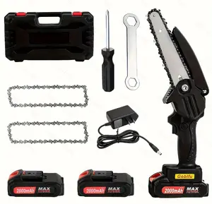 Mini Chainsaw Cordless 6 inch , Handheld Electric Power Chain Saw with Battery for Tree Trimming Wood Cutting, Best Gifts for Father, Dad, Husband