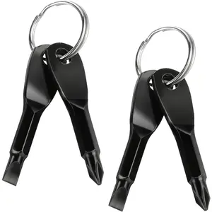 2 count 4-in-1   Set, Multi-functional Cool Gadgets Tools with  Recess and Slotted,   Pocket Repair Tool, Small  for Men Husband Dad Boyfriend
