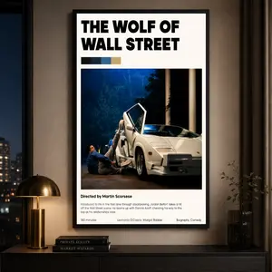 Vintage Finance Wolf Canvas Wall Art Print, Retro Business Motivation Poster for Living Room Office Bedroom, Motivational Wall Art, Room Wall Decor, Apt Decor, Aesthetic Design, Modern Minimalist Design, Retro Wall Art, Canvas Prints, Gift Idea abstract