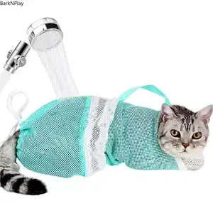 Cat Bath Mesh Bag, Portable Adjustable Drawstring Shower Bag for Safe Grooming, Bathing, Nail Trimming, Injection, and Calming Cats, Travel-Friendly Pet Grooming Accessory